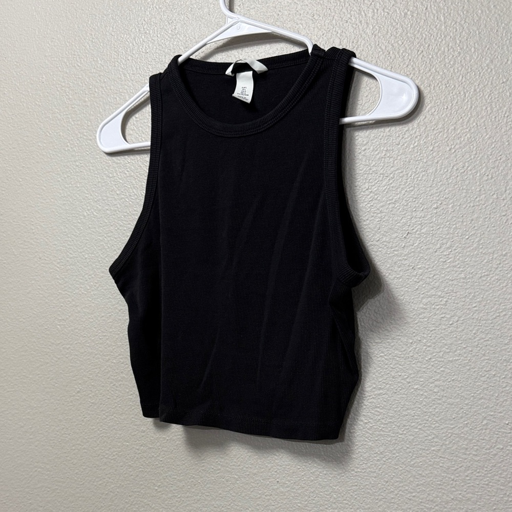 H&M Cropped Ribbed Tank Top